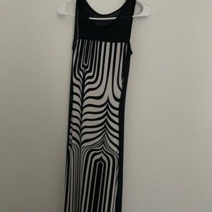 Long black and white dress with sheer on both sides size S
